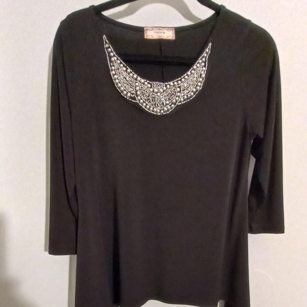 Black Embellished Top